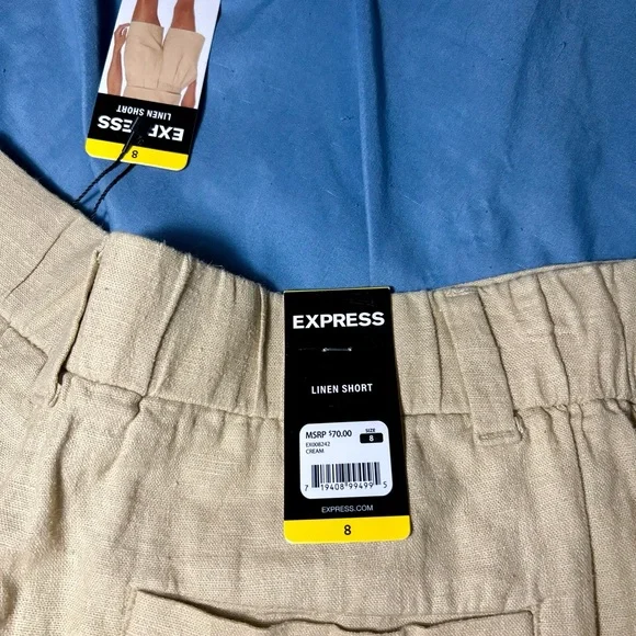 EXPRESS Linen Shorts – Size 8 – New With Tags - Picture 3 of 6